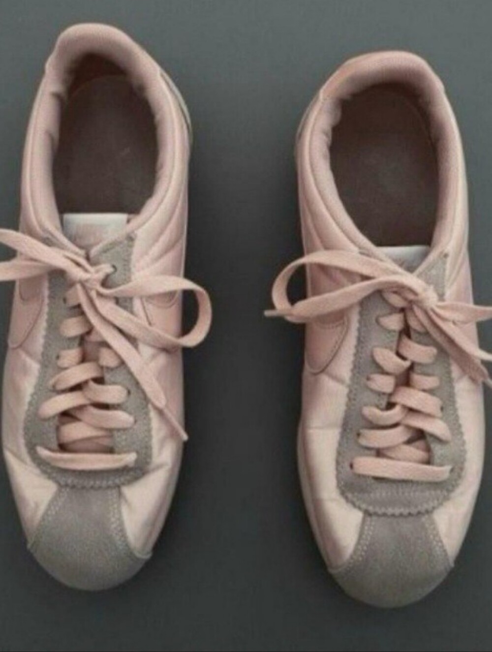 Pink Low-Top Sneakers with Suede Panels, Size 8. Good Condition!